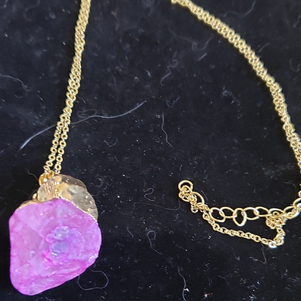 New Natural Purple Quartz Gemstone Pendant necklac - Picture 4 of 5